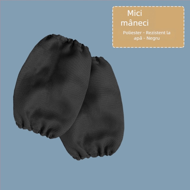 Manșete de protecție pentru pictură pentru copii, din bumbac natural, pânză impermeabilă și respirabilă, uni, imprimare cu logo