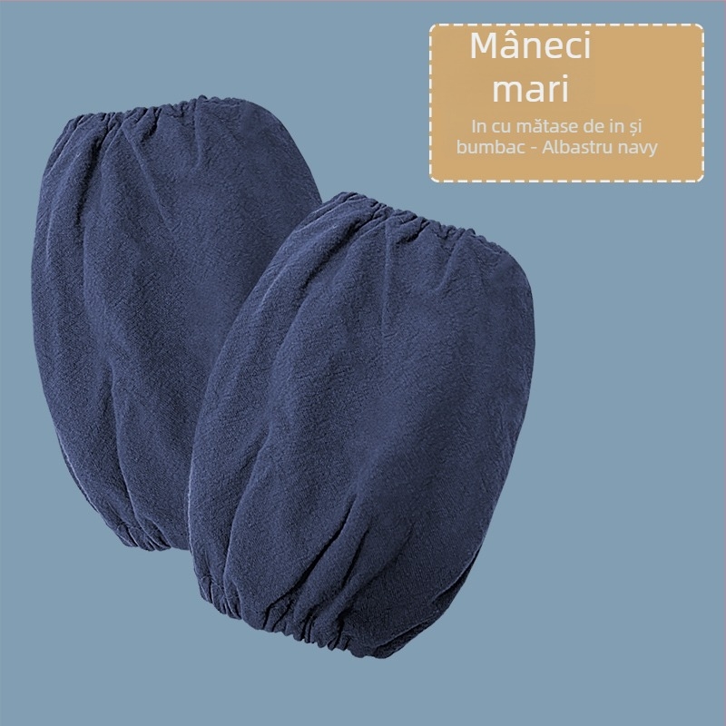 Manșete de protecție pentru pictură pentru copii, din bumbac natural, pânză impermeabilă și respirabilă, uni, imprimare cu logo