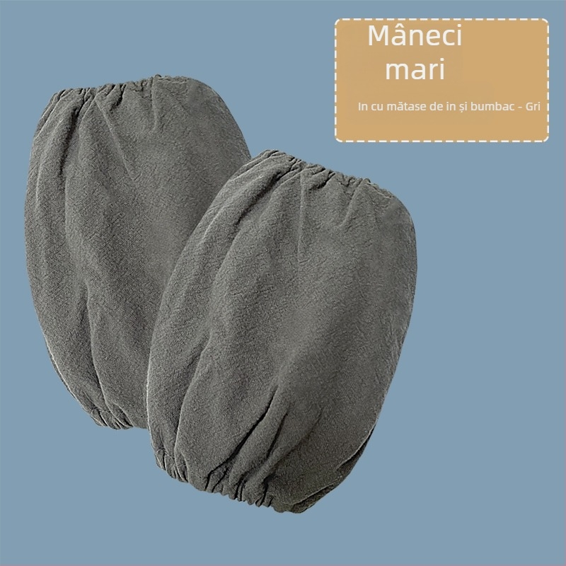 Manșete de protecție pentru pictură pentru copii, din bumbac natural, pânză impermeabilă și respirabilă, uni, imprimare cu logo