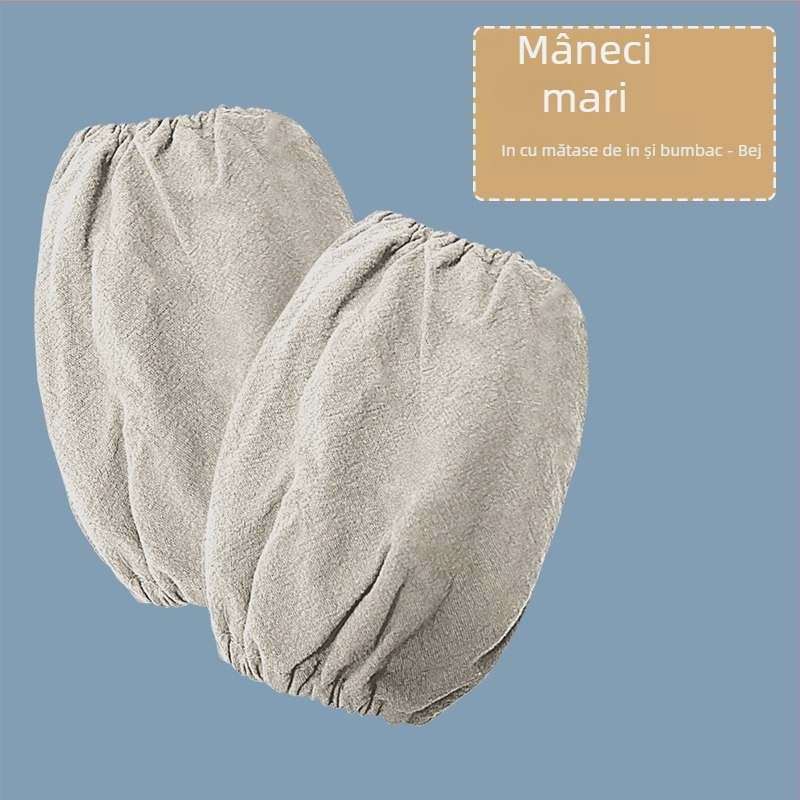 Manșete de protecție pentru pictură pentru copii, din bumbac natural, pânză impermeabilă și respirabilă, uni, imprimare cu logo