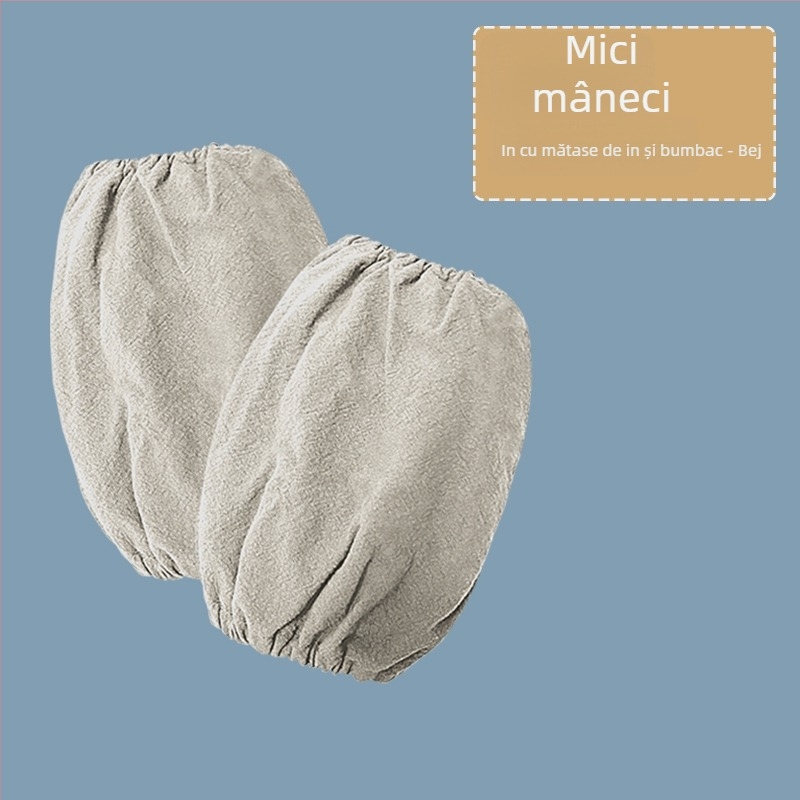 Manșete de protecție pentru pictură pentru copii, din bumbac natural, pânză impermeabilă și respirabilă, uni, imprimare cu logo