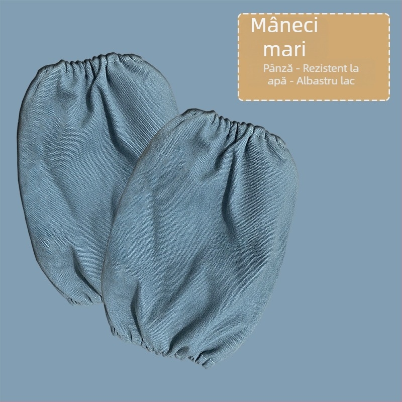 Manșete de protecție pentru pictură pentru copii, din bumbac natural, pânză impermeabilă și respirabilă, uni, imprimare cu logo