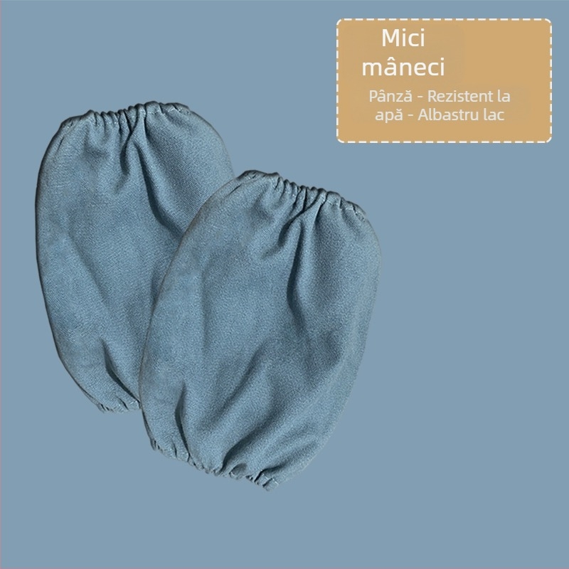Manșete de protecție pentru pictură pentru copii, din bumbac natural, pânză impermeabilă și respirabilă, uni, imprimare cu logo
