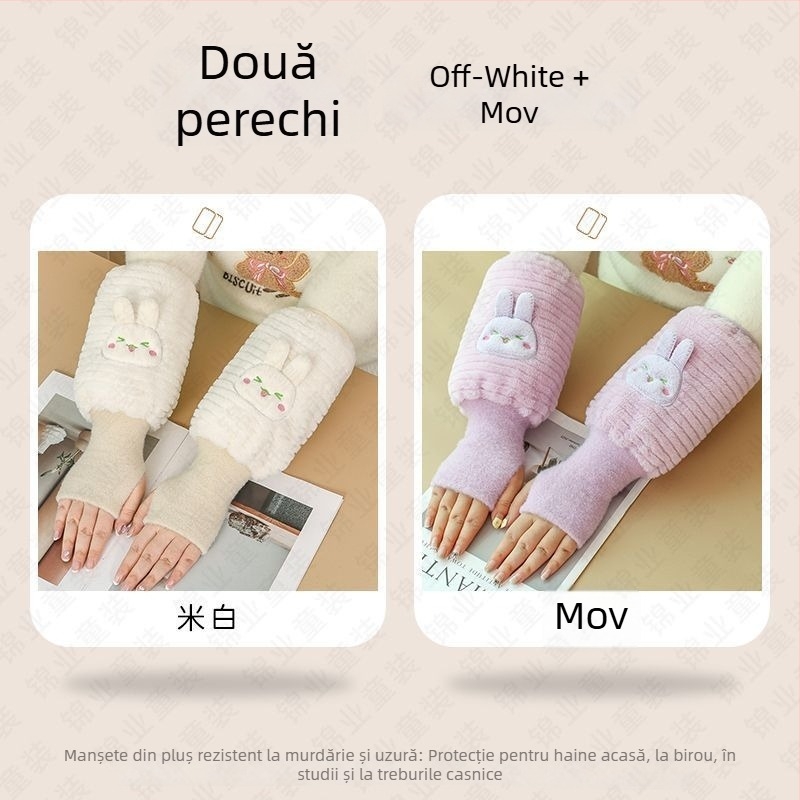 Mănuși și mansete de încălzire 2 în 1 – căldură și anti-murdărire, finisaj brumos, design original, Warm Fish, pentru vârsta 13+