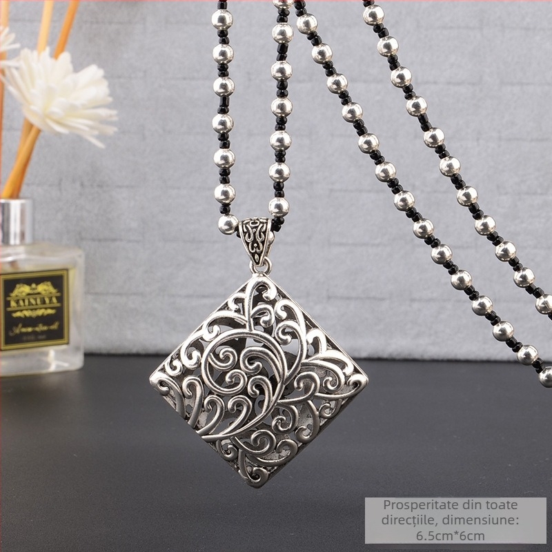 Lanț de pulover din aliaj, colier lung cu ciucuri, stil etno-retro