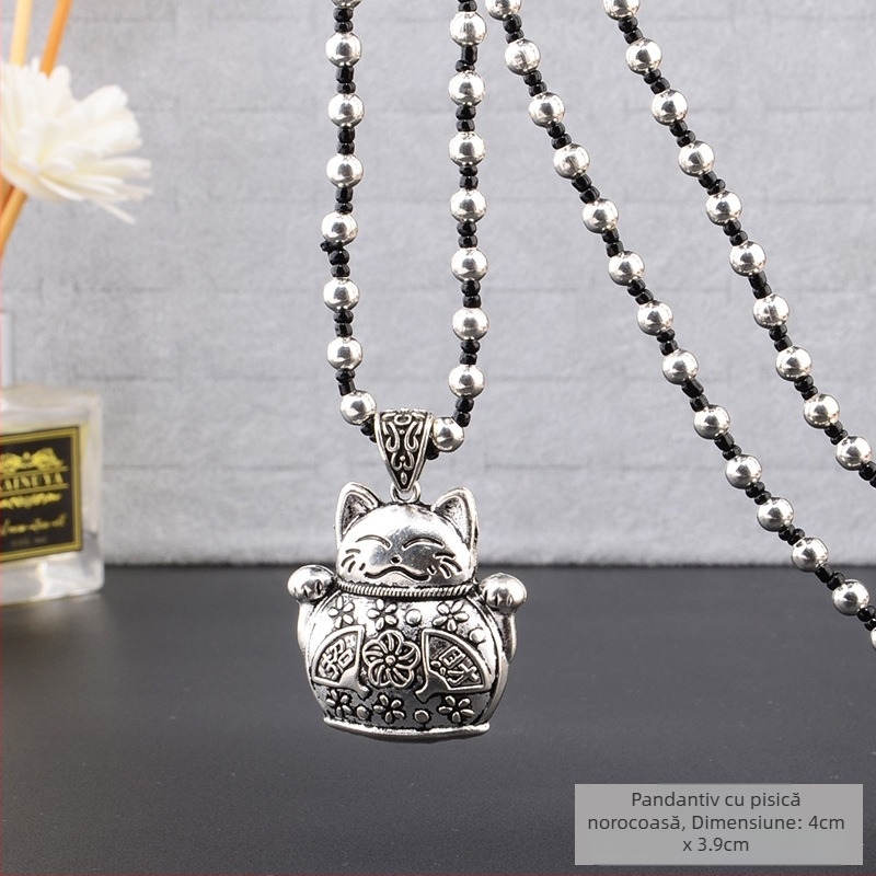 Lanț de pulover din aliaj, colier lung cu ciucuri, stil etno-retro