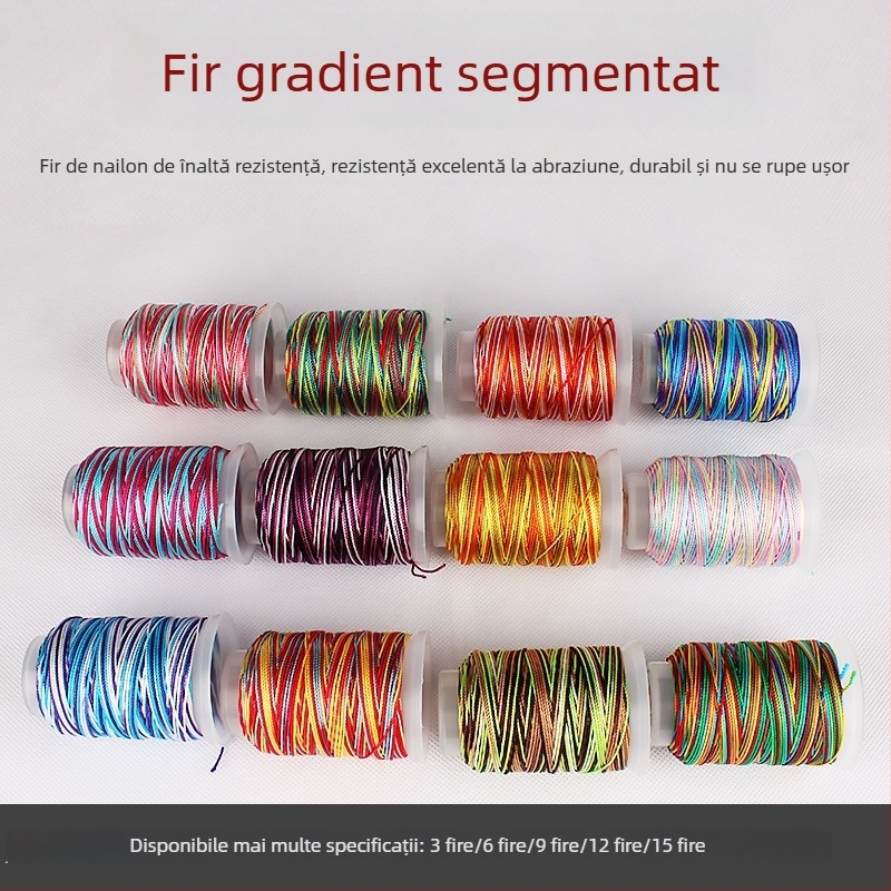 Fir gradient multicolor pentru croitorie DIY, variante 3/6/9/12/15 fire