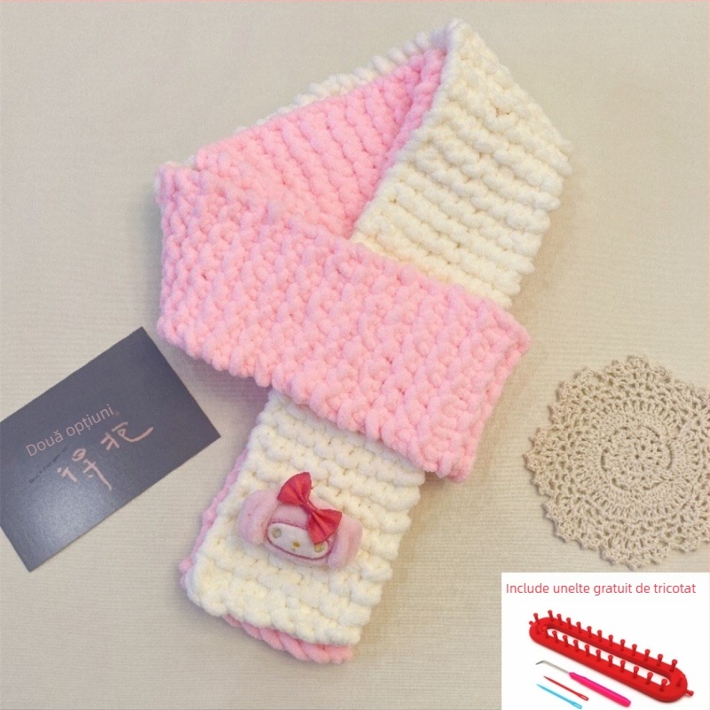 Kit de tricotat fular manual — fir acrilic 100%, tors 7s, fir monocord, formă de fir: tuan line, pentru tricotat manual