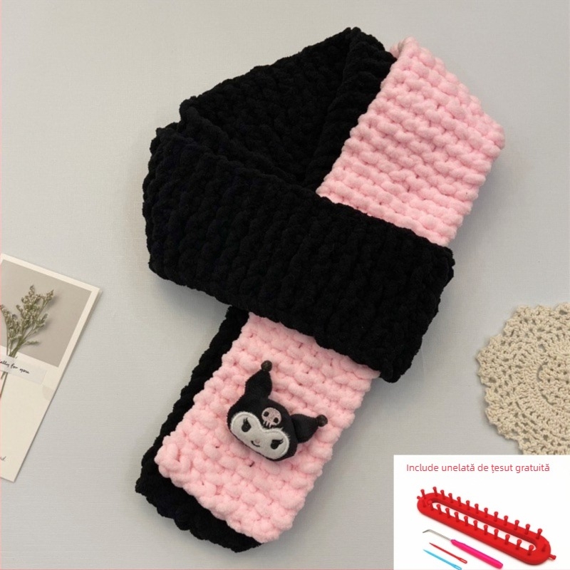 Kit de tricotat fular manual — fir acrilic 100%, tors 7s, fir monocord, formă de fir: tuan line, pentru tricotat manual