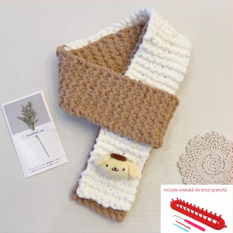 Kit de tricotat fular manual — fir acrilic 100%, tors 7s, fir monocord, formă de fir: tuan line, pentru tricotat manual