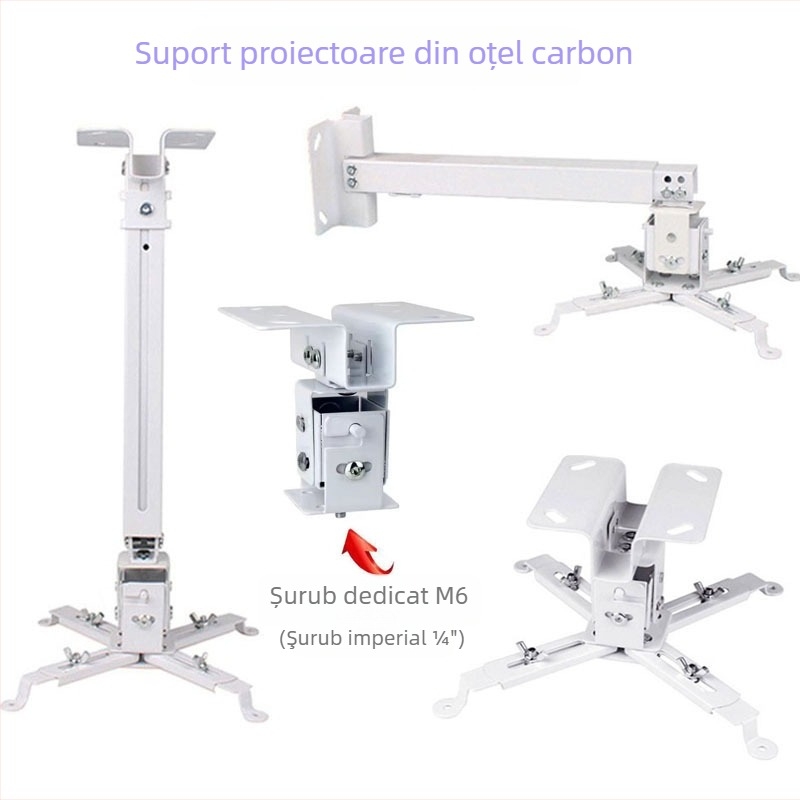 Suport telescopic universal pentru proiector pentru plafon, perete sau podea – Compatibil cu BenQ și Epson