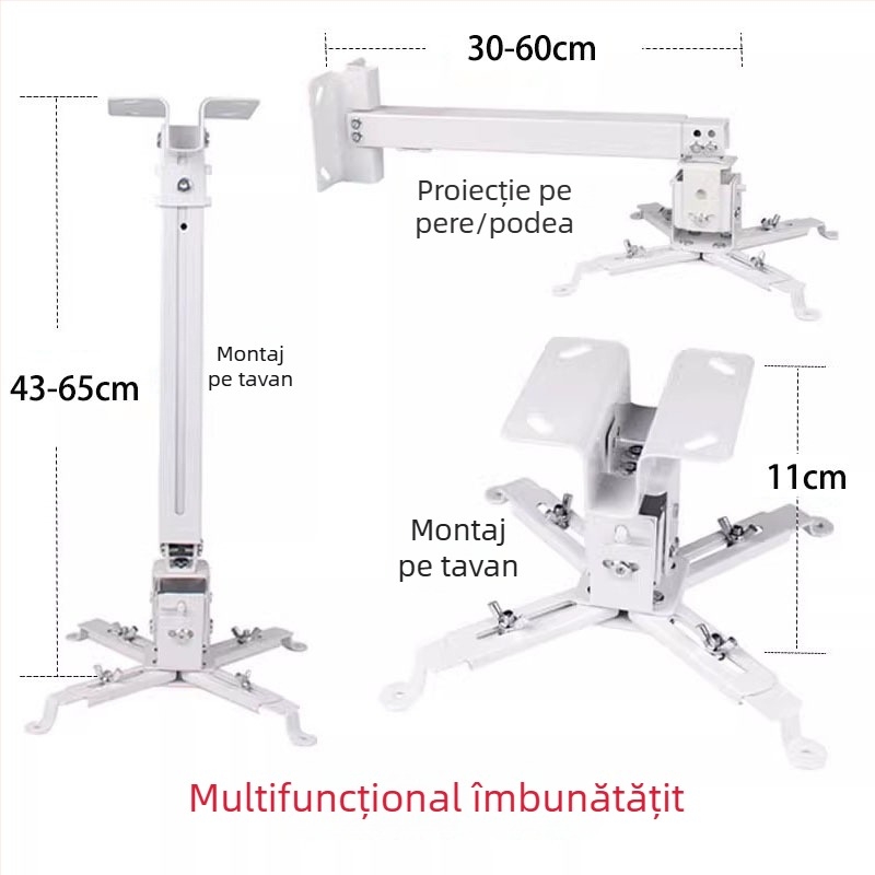 Suport telescopic universal pentru proiector pentru plafon, perete sau podea – Compatibil cu BenQ și Epson