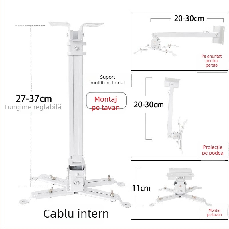 Suport telescopic universal pentru proiector pentru plafon, perete sau podea – Compatibil cu BenQ și Epson