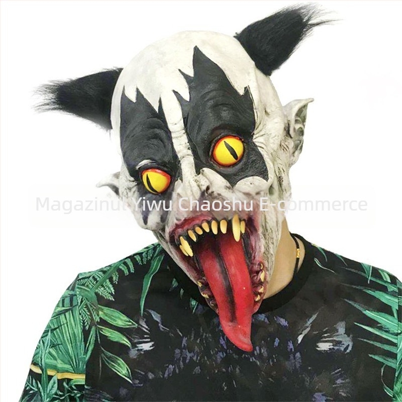 Mască de clovn din latex, stil horror, mască pentru costum, potrivită pentru Halloween și Paște