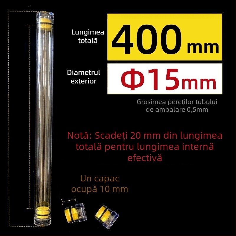 Tub circular de ambalare din PC cu capac, transparent, grosimea pereților 0,5 mm, pentru plute de pescuit