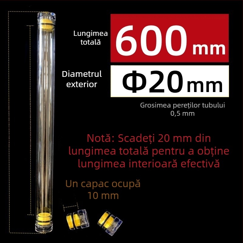 Tub circular de ambalare din PC cu capac, transparent, grosimea pereților 0,5 mm, pentru plute de pescuit