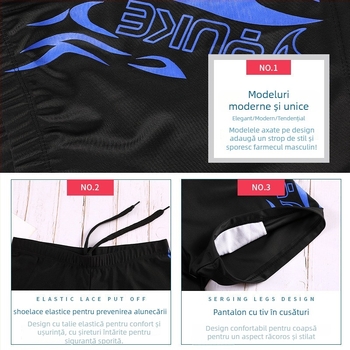 Set masculin de înot cu slip, ochelari de înot și căciulă – material poliester, model imprimat, căptușeală poliesterică; potrivit pentru înot și sporturi acvatice.