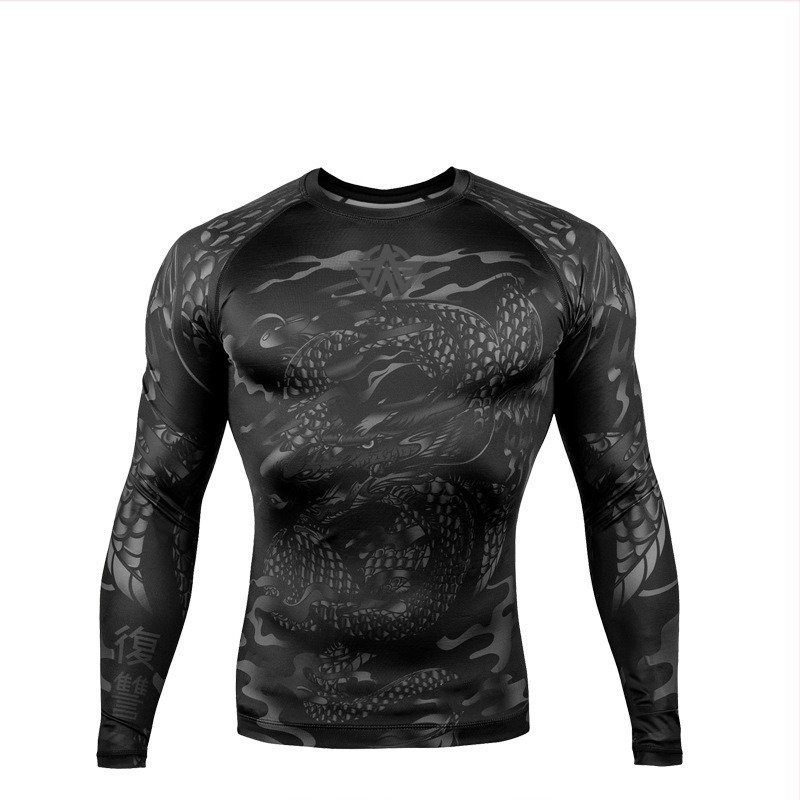 Top de antrenament cu mânecă lungă pentru box/Muay Thai pentru sanda, unisex adulți, țesătură Lycra cu căptușeală 85% poliester