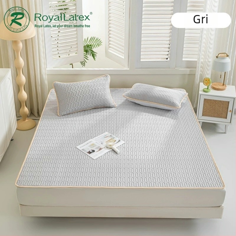 Saltea din latex natural, set de trei piese, răcire de vară, suprafață netedă ca mătasea, conținut latex 90%+, țesătură imprimată