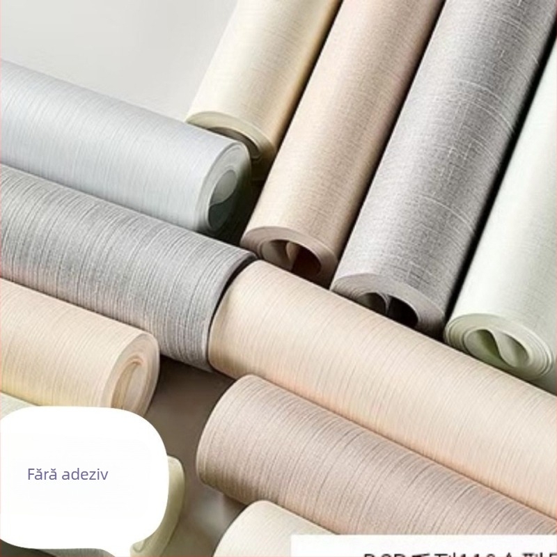 Tapet nețesut, material mătase, neadeziv, pentru fundalul camerei și al canapelei, decor simplu