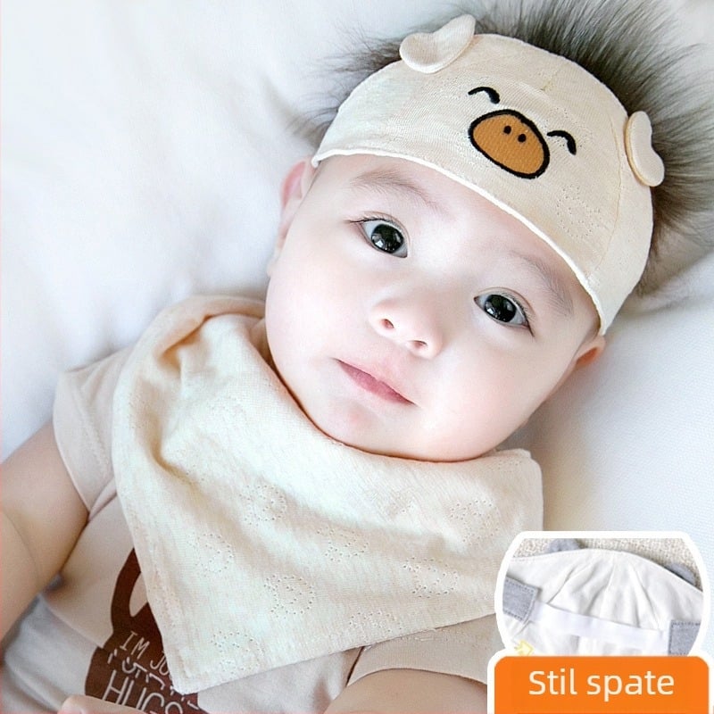 Șapcă de bebeluș din bumbac, respirabilă și ușoară, design subțire, pentru 0–12 luni, primăvară, broderie