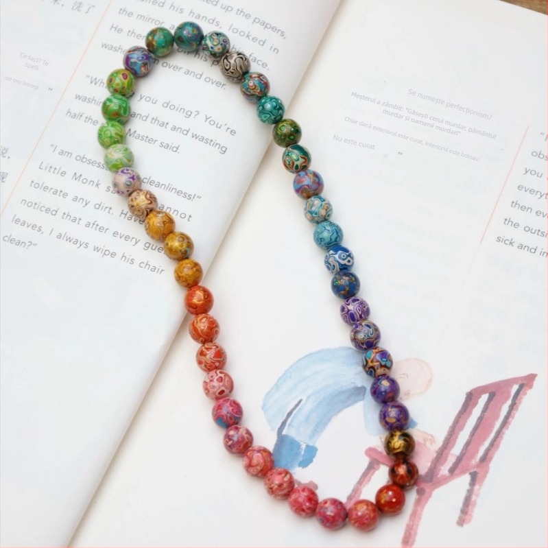 Mărgele de lac pentru brățări — lucrate manual, naturale, lustruite; stil chinezesc, accesorii DIY