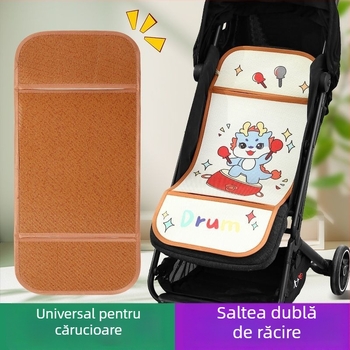 Covoraș pentru căruciorul bebelușului, vară, respirabil, universal, cu două fețe din ice silk