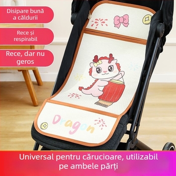 Covoraș pentru căruciorul bebelușului, vară, respirabil, universal, cu două fețe din ice silk