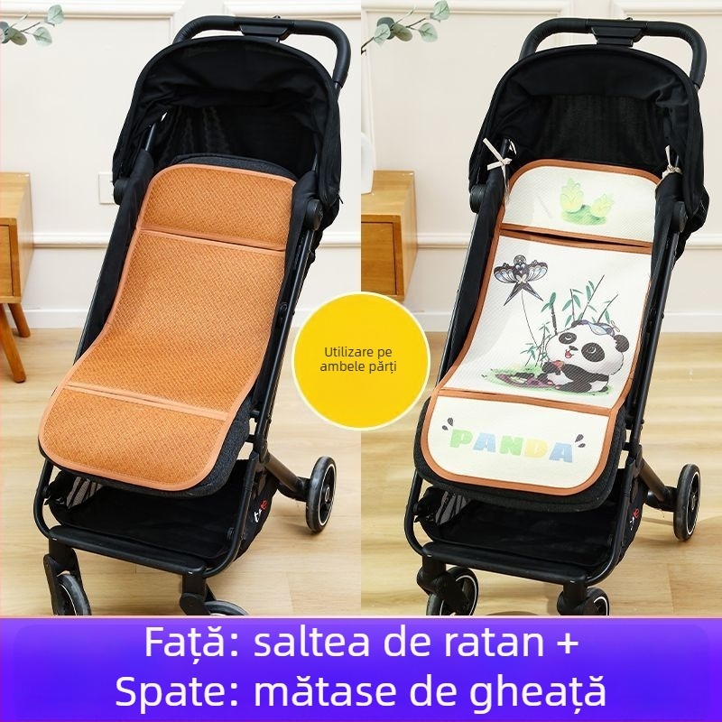 Covoraș pentru căruciorul bebelușului, vară, respirabil, universal, cu două fețe din ice silk