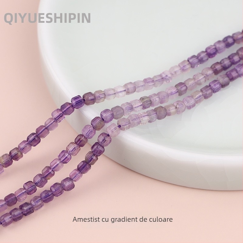 Mărgele din cristal natural – mărgele libere – tăiere și șlefuire a pietrei brute – model natural – origine Guangzhou