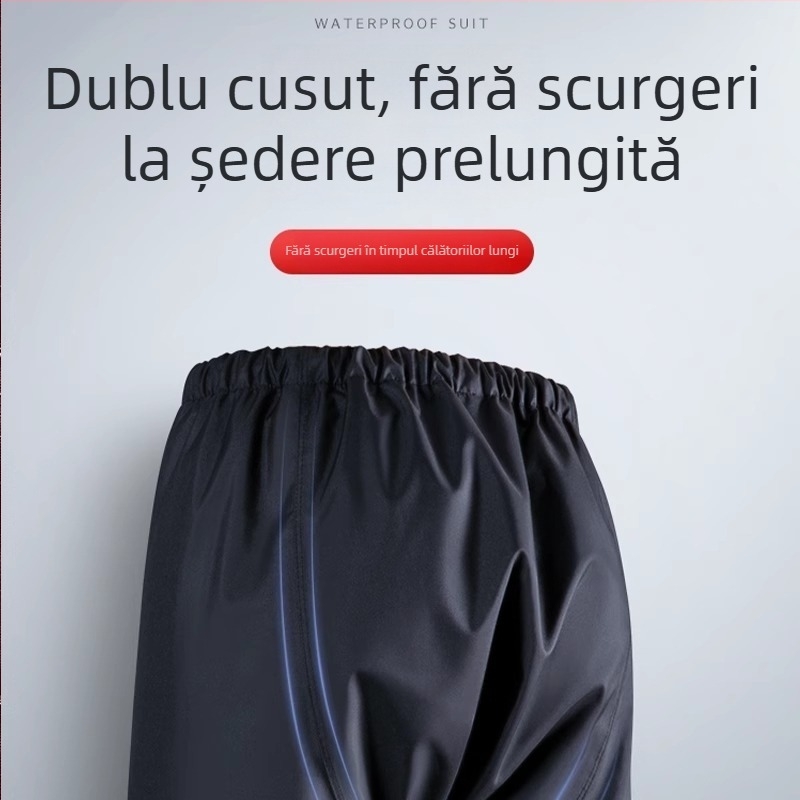 Set din două piese impermeabil: palton de ploaie și pantaloni pentru adulți, pentru utilizatorii de biciclete electrice și motociclete, protecție completă împotriva ploii, durabil
