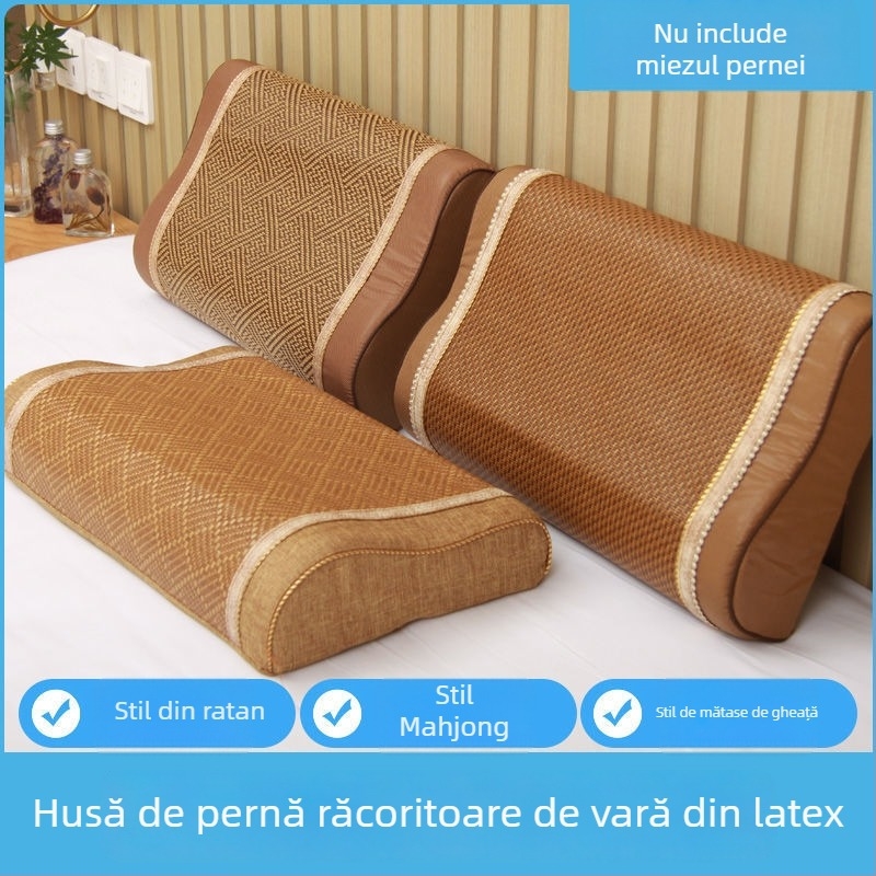 Feță de pernă din bumbac, țesătură simplă, vopsire reacitivă, stil modern minimalist.