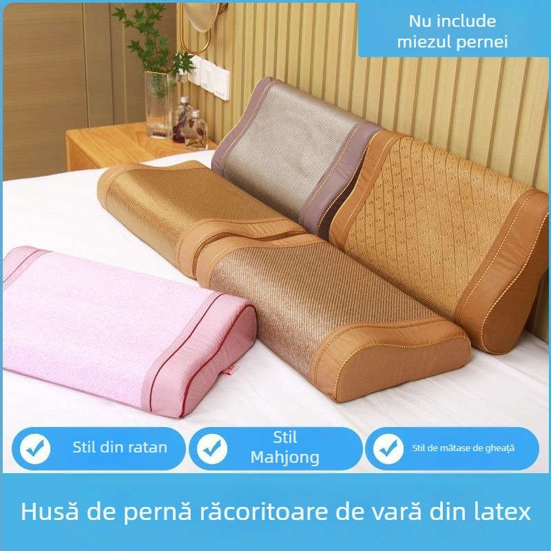 Feță de pernă din bumbac, țesătură simplă, vopsire reacitivă, stil modern minimalist.