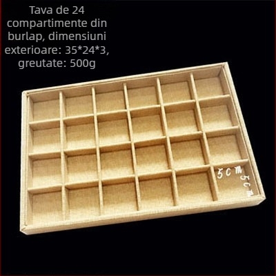 Tavă de afișare bijuterii, metalică, cu 12 compartimente pentru inele, lanțuri, brățări și pandante – stil artistic, origine: Jilin, primăvara 2025