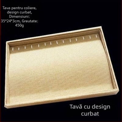 Tavă de afișare bijuterii, metalică, cu 12 compartimente pentru inele, lanțuri, brățări și pandante – stil artistic, origine: Jilin, primăvara 2025