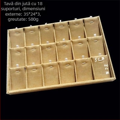 Tavă de afișare bijuterii, metalică, cu 12 compartimente pentru inele, lanțuri, brățări și pandante – stil artistic, origine: Jilin, primăvara 2025
