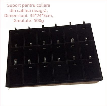 Tavă de afișare bijuterii, metalică, cu 12 compartimente pentru inele, lanțuri, brățări și pandante – stil artistic, origine: Jilin, primăvara 2025