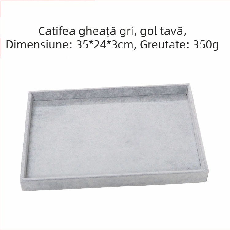 Tavă de afișare bijuterii, metalică, cu 12 compartimente pentru inele, lanțuri, brățări și pandante – stil artistic, origine: Jilin, primăvara 2025