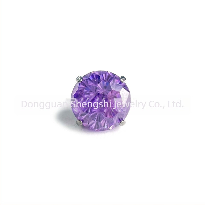 F136 Cercei din titan Fireworks-Cut, bază gradient în formă de cupă, cu zirconiu, aliaj titan G23, bijuterie pentru piercing la ureche