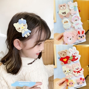 Cleme de păr pentru copii cu model plante, stil dulce, primăvara 2025