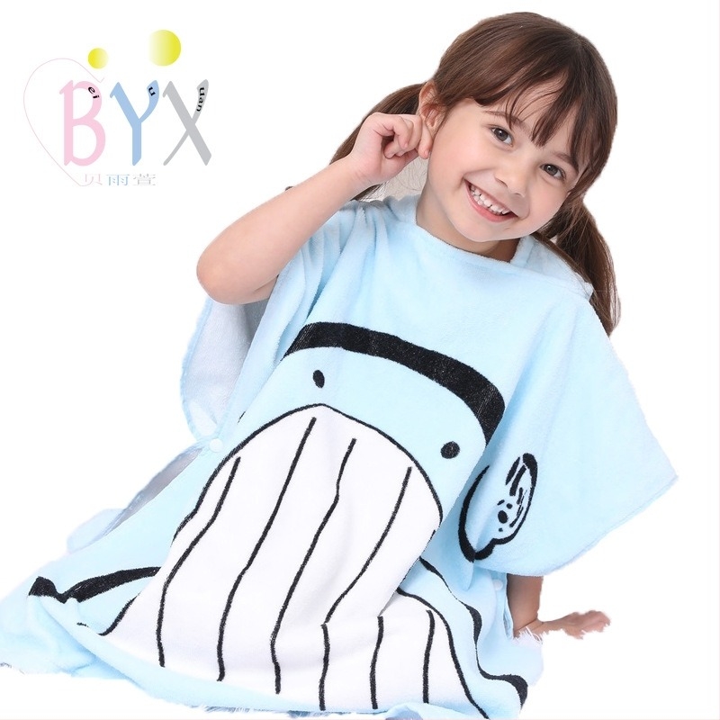 Prosop de baie pentru copii cu glugă, imprimeu cu animale desene animate, 100% bumbac, 300-400 g, fir 32, procesare personalizabilă