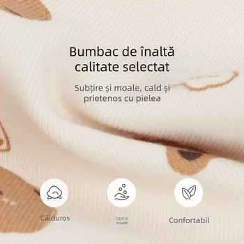 Pălărie pulover pentru bebeluși și copii, țesătură imprimată din bumbac cu Lycra, protecție pentru urechi, încălzire a gâtului, rezistentă la vânt, iarnă