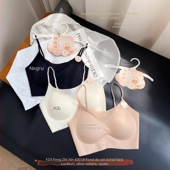 Top bustier fără bretele, cupe turnate subțiri, cupă 3/4, respirabil, fără urme, spate frumos