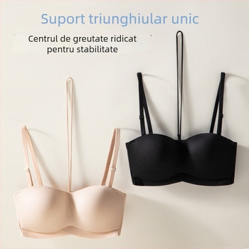 Sutien bandeau fără bretele, invizibil pentru femei cu sâni mici, push-up, anti-alunecare, gât halter
