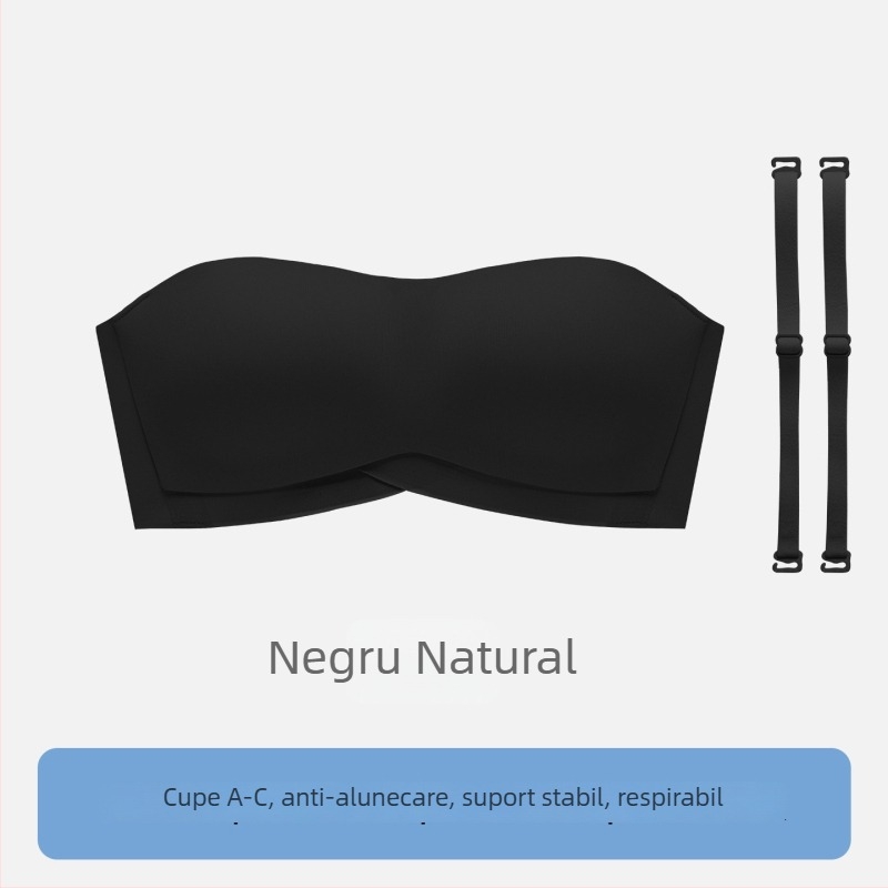 Sutien bandeau fără bretele, invizibil pentru femei cu sâni mici, push-up, anti-alunecare, gât halter