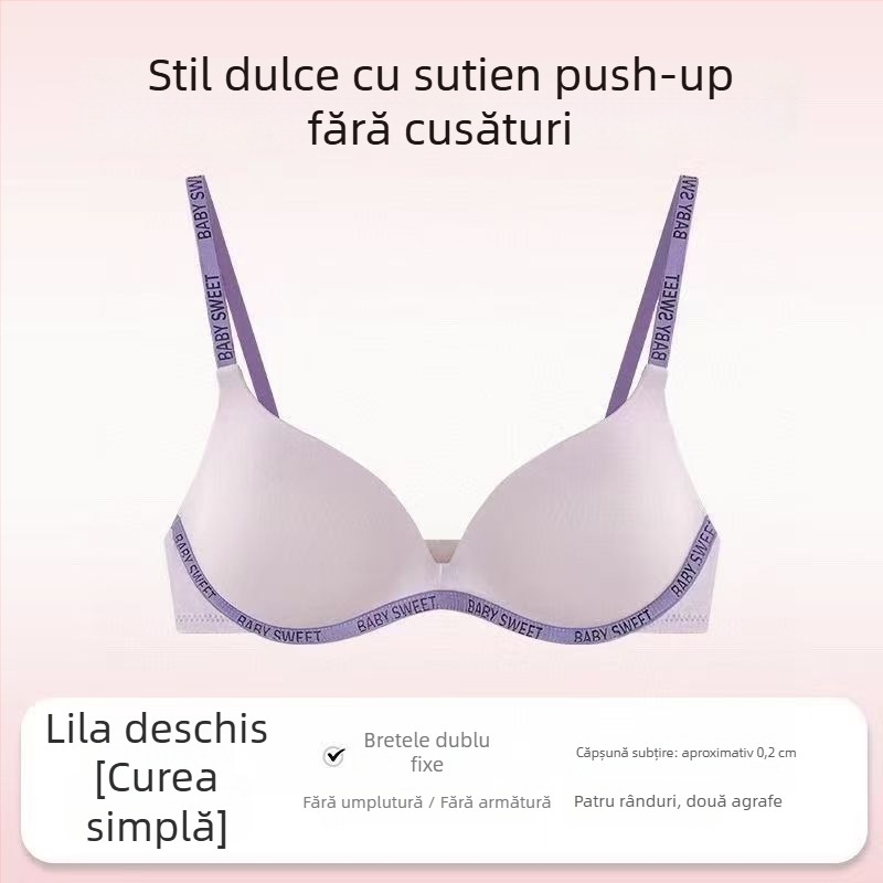 Set de sutiene pentru femei fără cusături — cupă fină model turnat, bretele fixe duble, închidere spate cu trei rânduri de cârlige, susținere, respirație, push-up, confortabil