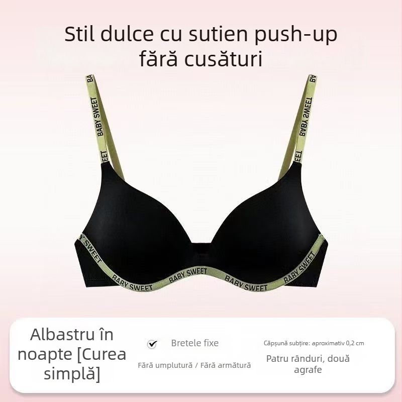 Set de sutiene pentru femei fără cusături — cupă fină model turnat, bretele fixe duble, închidere spate cu trei rânduri de cârlige, susținere, respirație, push-up, confortabil
