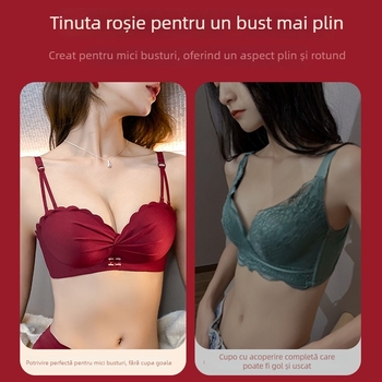 Set de sutiene fără cusur pentru femei, cu cupă completă, bretele detașabile duble, respirabil, închidere la spate cu un singur rând de cârlige