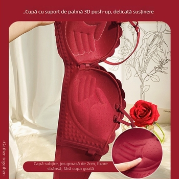 Set de sutiene fără cusur pentru femei, cu cupă completă, bretele detașabile duble, respirabil, închidere la spate cu un singur rând de cârlige