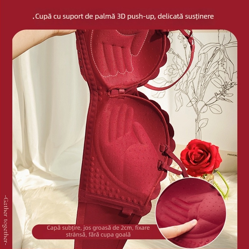 Set de sutiene fără cusur pentru femei, cu cupă completă, bretele detașabile duble, respirabil, închidere la spate cu un singur rând de cârlige